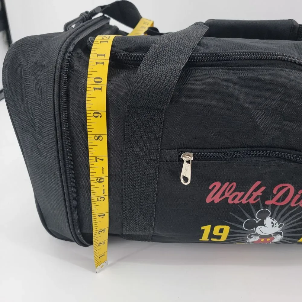 Walt Disney World Vintage 1971 Foldable Black Travel Duffle Bag With Shoulder St
